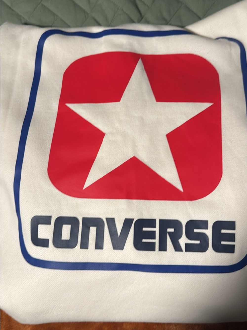 Converse White Pullover with Red Star and Blue Logo